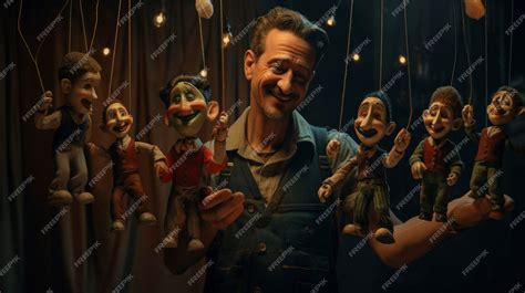 Premium AI Image | A photo of a puppeteer with marionettes