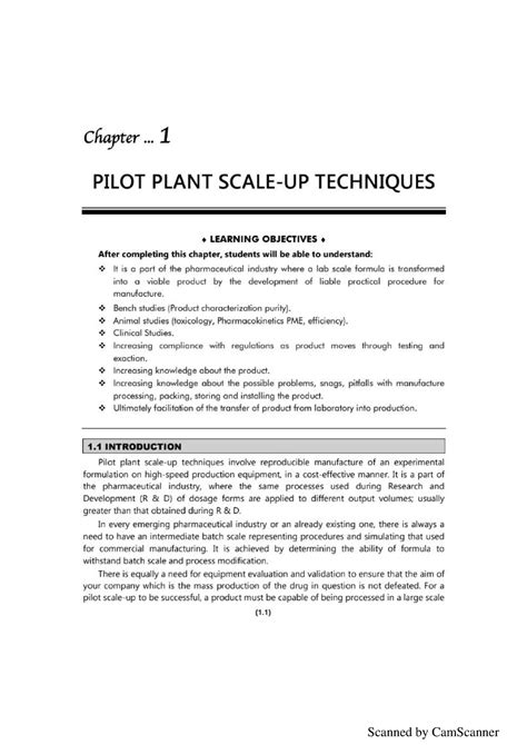 Pilot plant scale up techniques - Industrial Pharmacy II - Studocu
