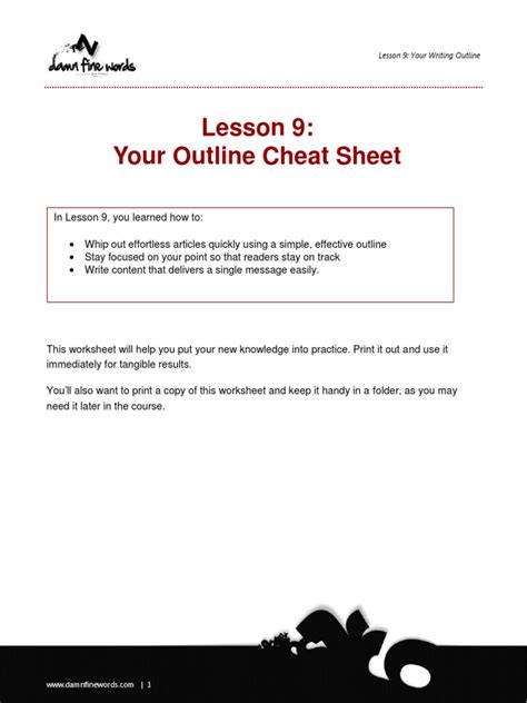 Image result for Outlining Worksheets