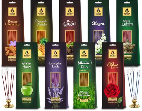 The Aroma Factory Wood Masala Incense Stick Chandan Sandal, Rose, Loban ...