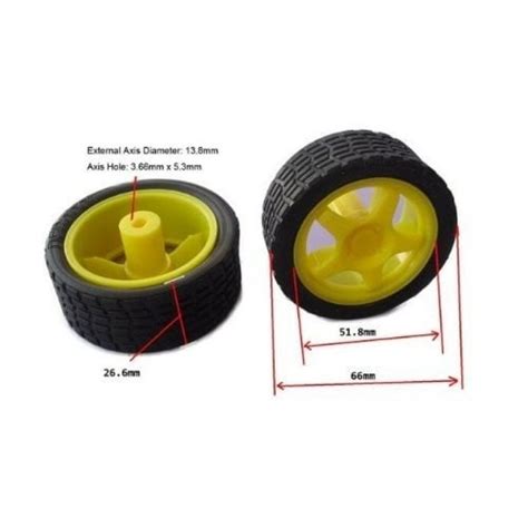 65mm Robot Wheel for BO Motors (Yellow) buy online at Best Price and ...