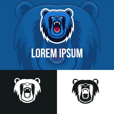 Bear mascot logo emblem vector illustration sport animals | Premium Vector