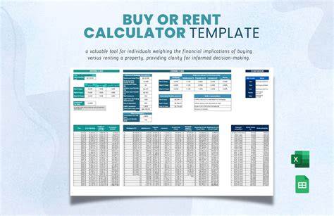Buy Or Rent Calculator Template in Excel, Google Sheets - Download ...