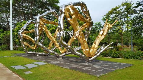 不锈钢企业文化雕塑_河北瀚泽园林雕塑有限公司