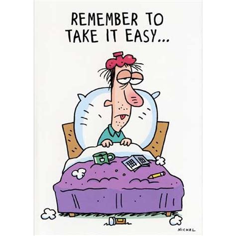 Man Sick in Bed Funny / Humorous Get Well Card | PaperCards.com