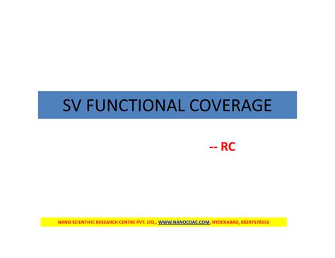 Sv functional coverage - SV FUNCTIONAL COVERAGE - RC Functional ...