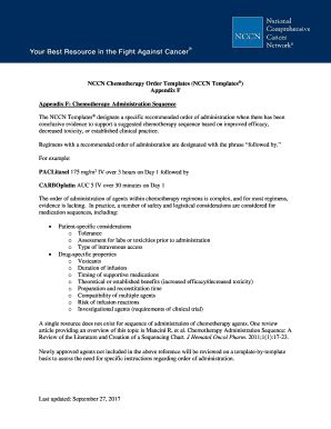 Fillable Online NCCN Chemotherapy Order Templates (NCCN Templates) Fax ...