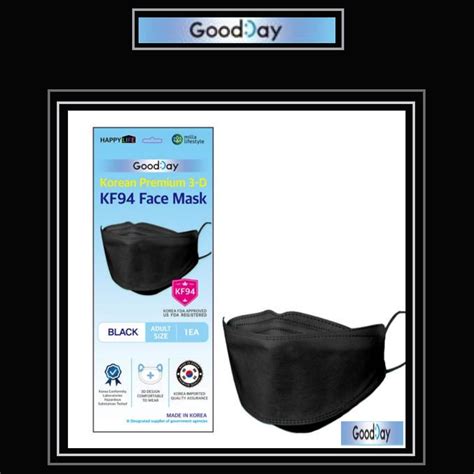Buy Pack of 20) Korea Black Disposable KF94 Face Masks 4-Layer Filters ...