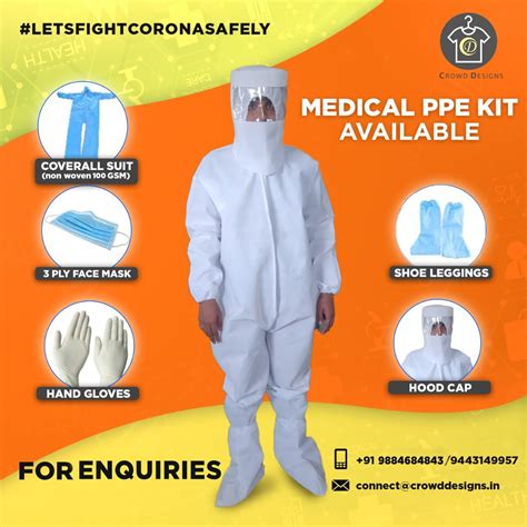 Medical PPE kit (CoverallSuit, Facemask,Hand gloves, Shoeleggings,Hood ...