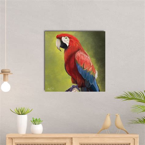 Colorful Parrot on Tree Original Design Canvas Printed Wall Painting ...