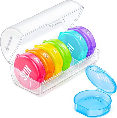 Amazon.com: AUVON Weekly Pill Organizer 1 Time A Day for Big Pills ...