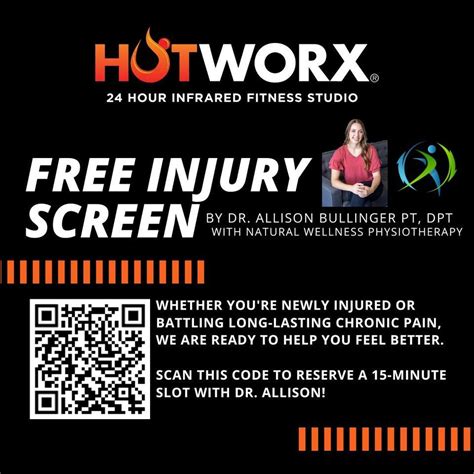 Free 15 minute Injury Screen at HOTWORX!, HOTWORX (Wichita, KS - East ...
