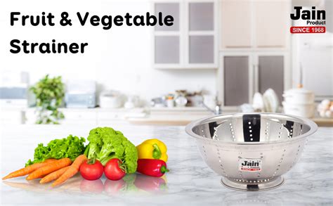 Jain Italian Fruit & Vegetable Strainer - Silver (Dia - 9 inches ...