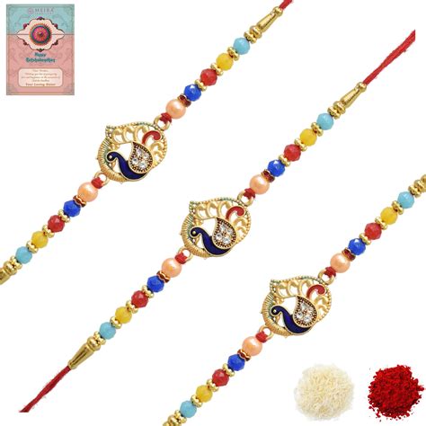 Simple Peacock Morpaankh AD Kundan Stone Multicolored Blue Meenakari ...