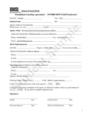 Learning Agreement Sample - Fill Online, Printable, Fillable, Blank ...