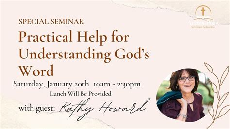 Special Seminar with Kathy Howard , Anchor Point Christian Fellowship ...