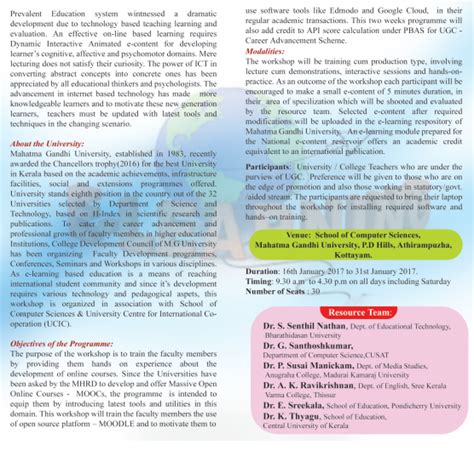 MOOC/E-Content Development for Teaching and Learning - MG School of ...