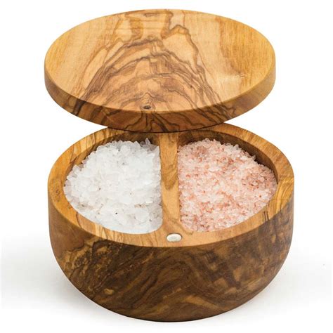 How an Olive Wood Salt Cellar with a Swivel Lid Elevates Your Culinary ...