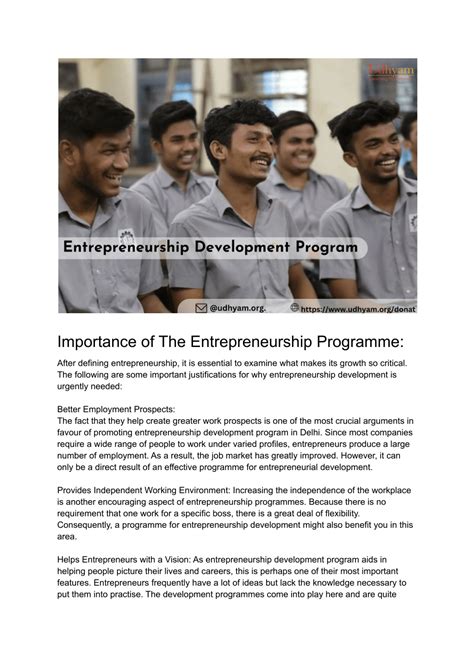 PPT - Importance of Entrepreneurship Development Program PowerPoint ...