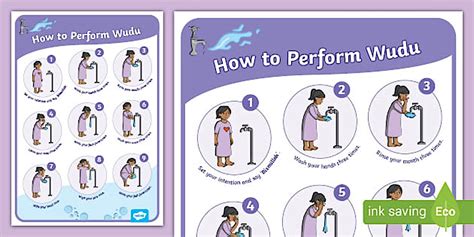 How to Perform Wudu Display Poster (Girl)