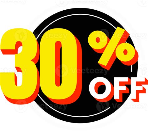 30 percent off discount number with circle element 12300369 PNG