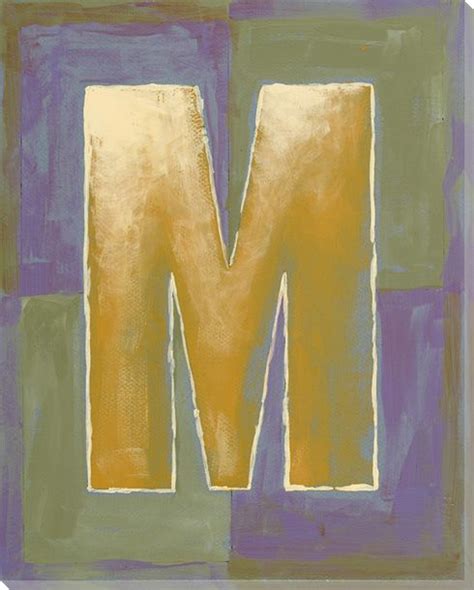 Block Letter M Wrapped Canvas Giclee Print Wall Art | Typography Wall ...