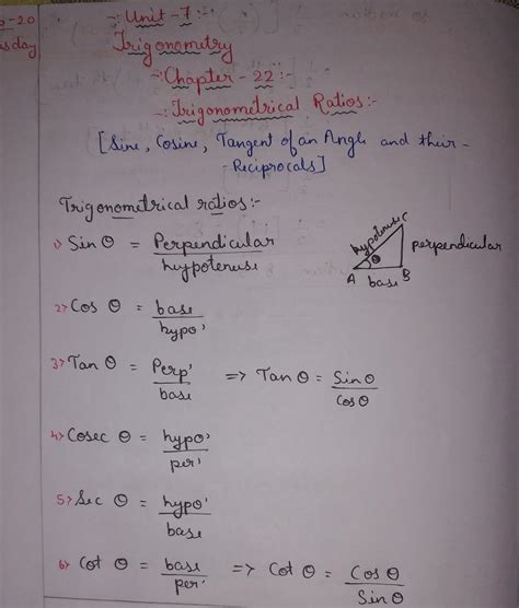 trignometery formulas class 10 - Brainly.in