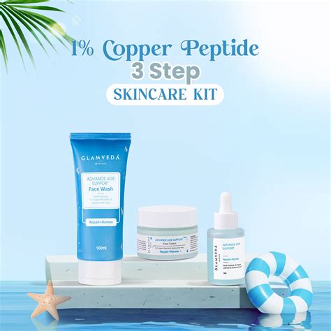 Glamveda 1% Copper peptide with Multi Peptide Advance Age Support 3 ...