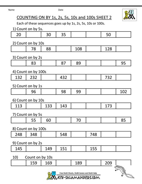 Image result for Grade 2 Counting Worksheets