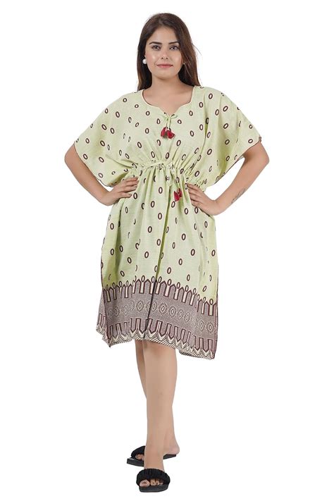 Buy Onekbhalo Women's Cotton Floral Kaftan Knee Length Maxi Nightgown ...
