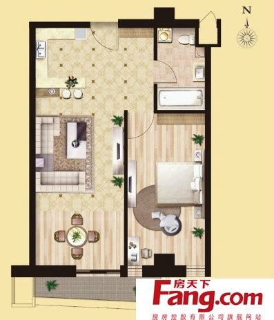 Apartamento de 30m2 v.3 de Thiago | Planta 3D - Mooble
