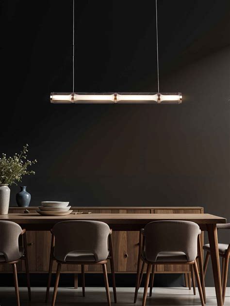 Lumen Arc Chrome & Glass Linear LED Pendant | Hybec Deco