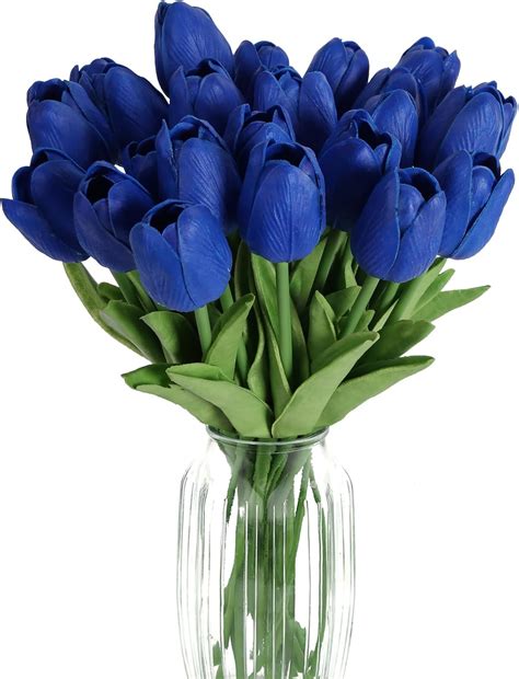 Amazon.com: Libeking Royal Blue Flowers 10PCS Royal Blue Tulips ...