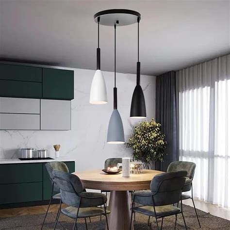 Buy Glowave Modern LED Aluminium 3 Colour White, Grey, Black Pendant ...