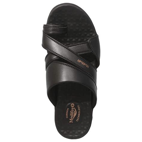 Medifeet Brand Men's MFS-62 Orhto & Diabetic Flipflop Slipper (Black ...
