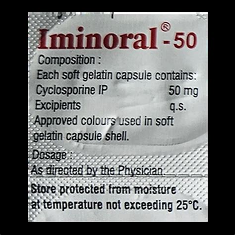 IMINORAL 50MG CAPSULE 5'S : View Price, Combination and Alternatives ...