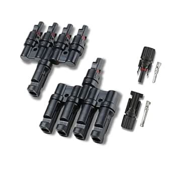 Solouxe 4 in 1 T4 Solar Branch Connector with 1 Pair MC4 Connector for ...