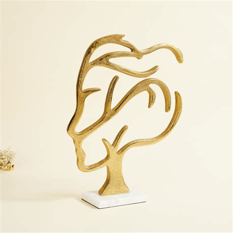 Buy Eternity Gold Metal Face Sculpture Figurine from Home Centre at ...
