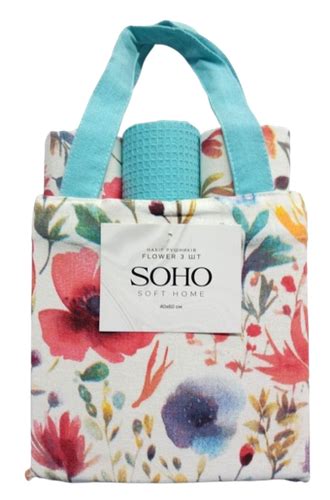 Кухонний текстиль SOHO Наб. руш. 40*60см бавовна 100% Flower 3 шт ...