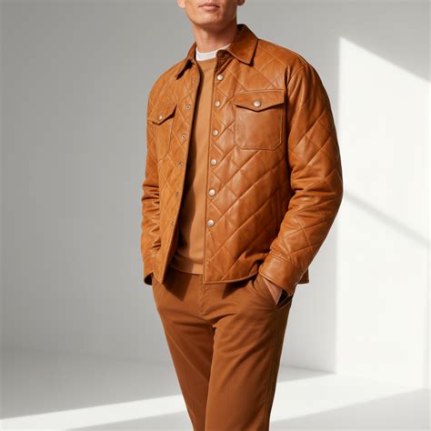 Men's Leather Jacket - Pure Leather in White, Black & Brown - Bomber by ...