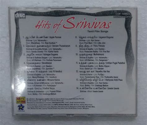 Hits Of Srinivas - Tamil Film Songs – AVDigital