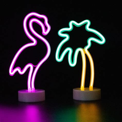 ENUOLI 2 Packs Decoration Neon Signs Light Pink Flamingo India | Ubuy
