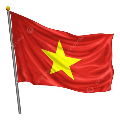Vietnam Flag Fluttering With Cloth Texture, Vietnamese, Flag, Red PNG ...