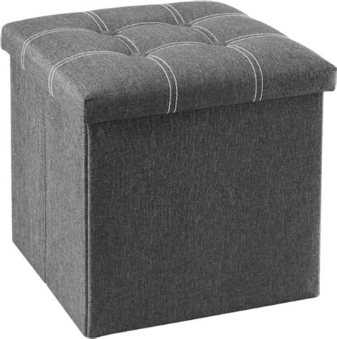 Inditradition Foldable Ottoman Pouf Stool with Spongy Cushioning ...