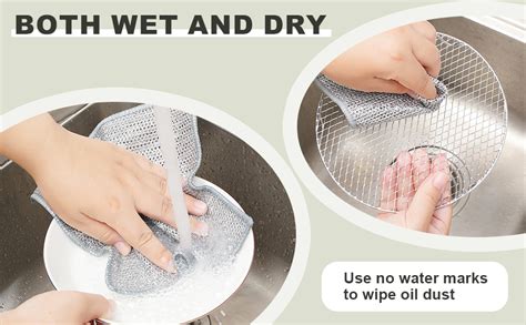 HARKNOX Multipurpose Wire Dishwashing Rags for Wet and Dry Stainless ...