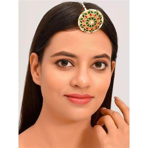 Buy Silvermerc Designs Floral Padma Rajputi Borla Maangtikka Online