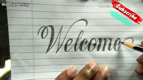 Wel come | How to write welcome in cursive writing | cursive writing ...