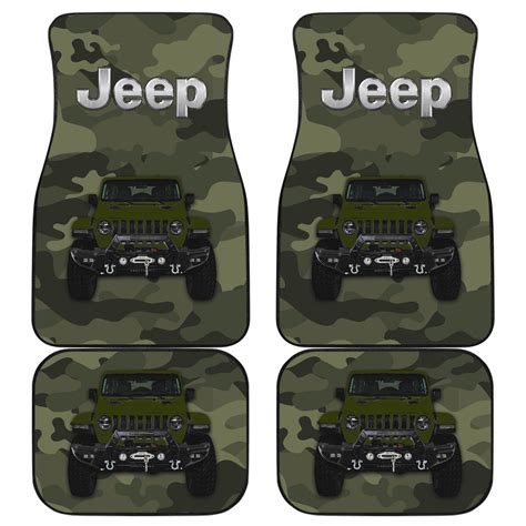 Green Camouflage Jeep Floor Mats for Cars Accessories - AnimeBape