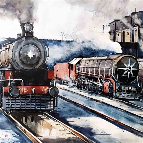 Two Locomotive Steam Engines in the Car Shed – Crafttatva.com