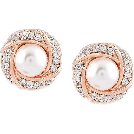 Buy Zaveri Pearls Sparkling Cubic Zirconia & Pearl Stud Earring For ...